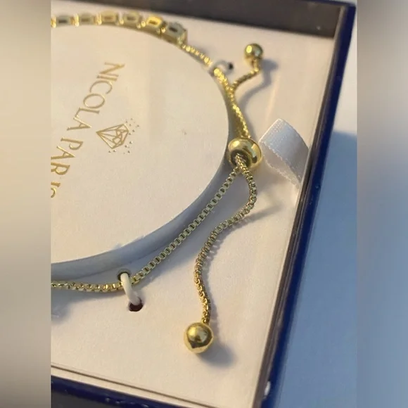 Nicola Parisi Adjustable Rainbow Cubic Zirconium Bracelet - Silver Plated, NIB - Picture 5 of 7